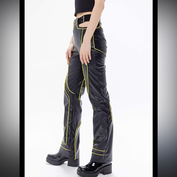 I.AM.GIA Nora Faux Leather Pant in Black and Yellow, Small - Picture 15 of 15